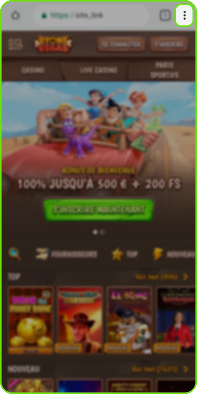 Trouvez le bouton de menu dans votre navigateur.