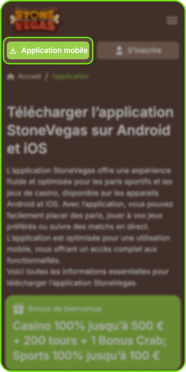 Découvrez comment ajouter l'application de casino en ligne StoneVegas à votre téléphone Android.