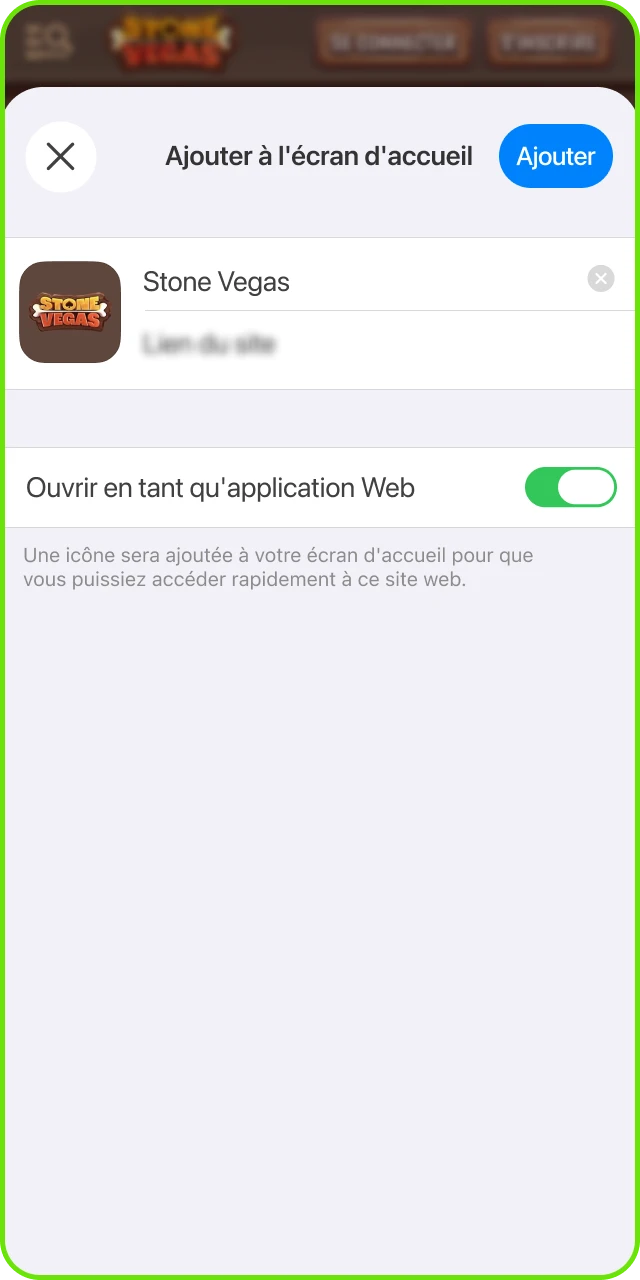 Donnez un nom à l'application de casino en ligne StoneVegas sur iOS.