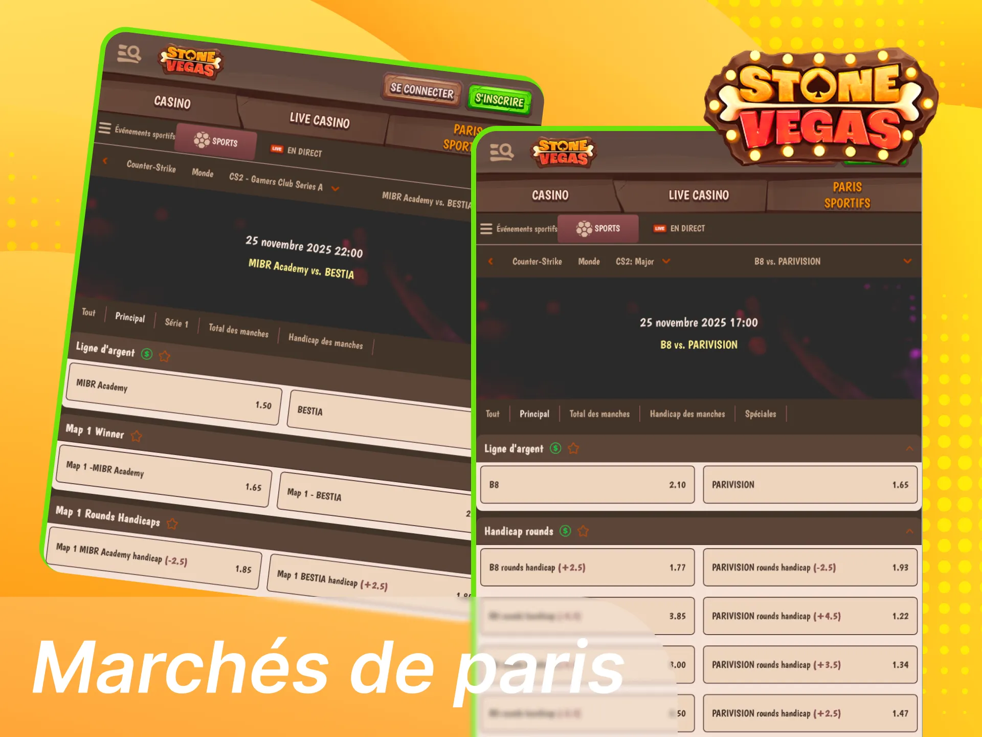 Jouez à vos jeux CS2 préférés sur le casino en ligne Stonevegas.