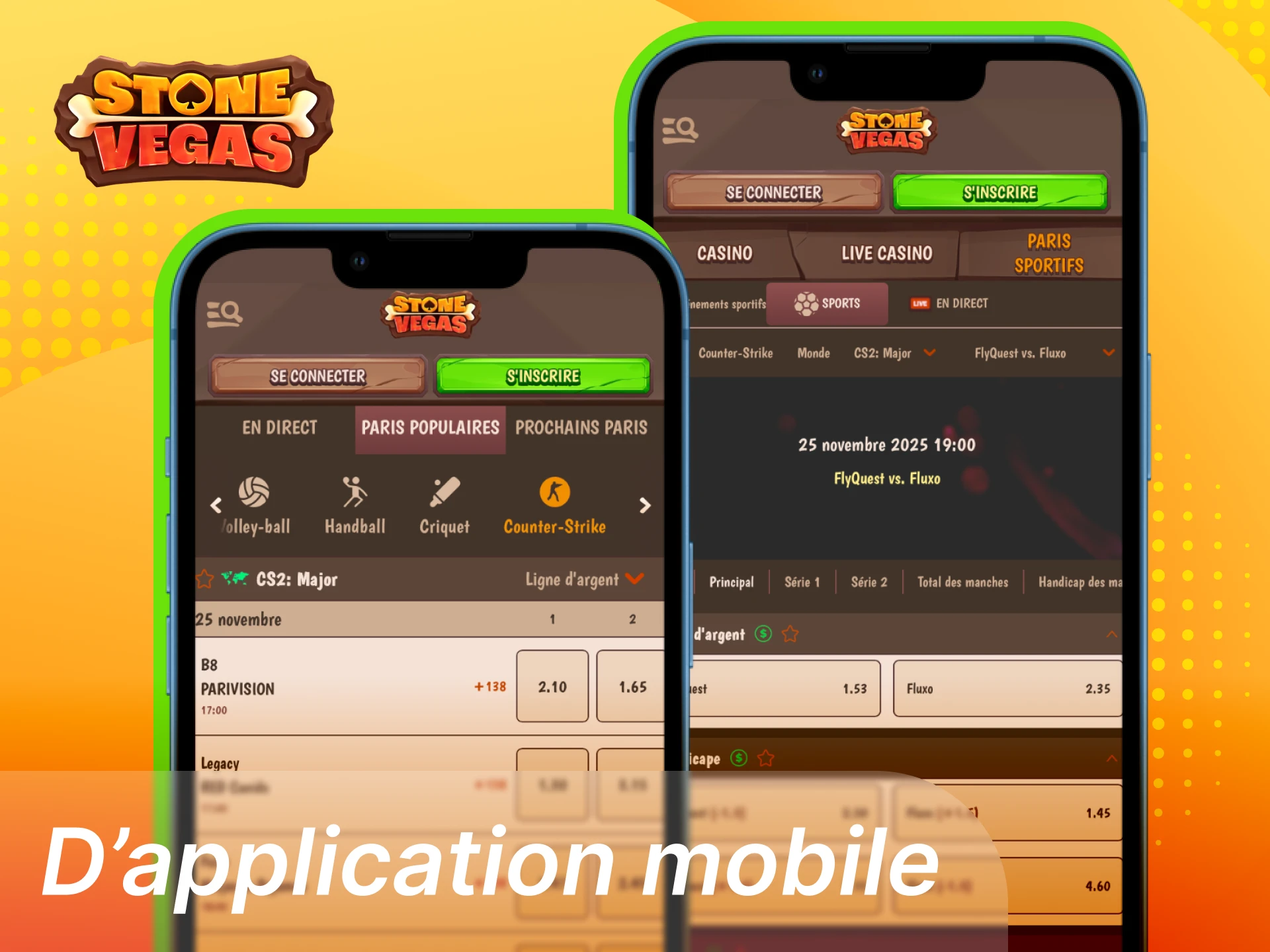 Puis-je parier sur CS2 via l'application Stonevegas Online Casino.