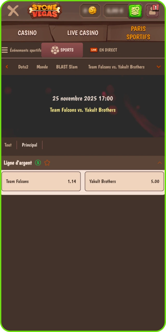 Dans la section Dota 2 du casino en ligne Stonevegas, les joueurs trouveront les matchs en cours.