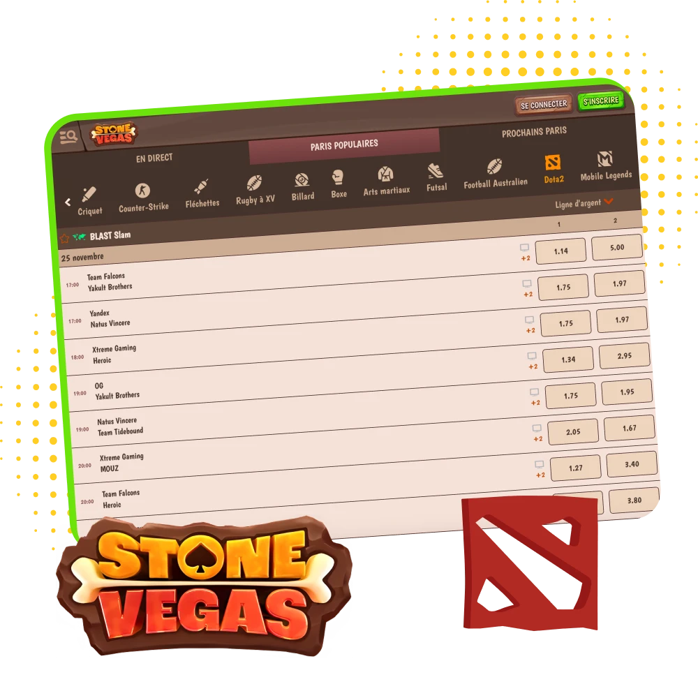 Choisissez le casino en ligne Stonevegas pour vos paris sur Dota 2.