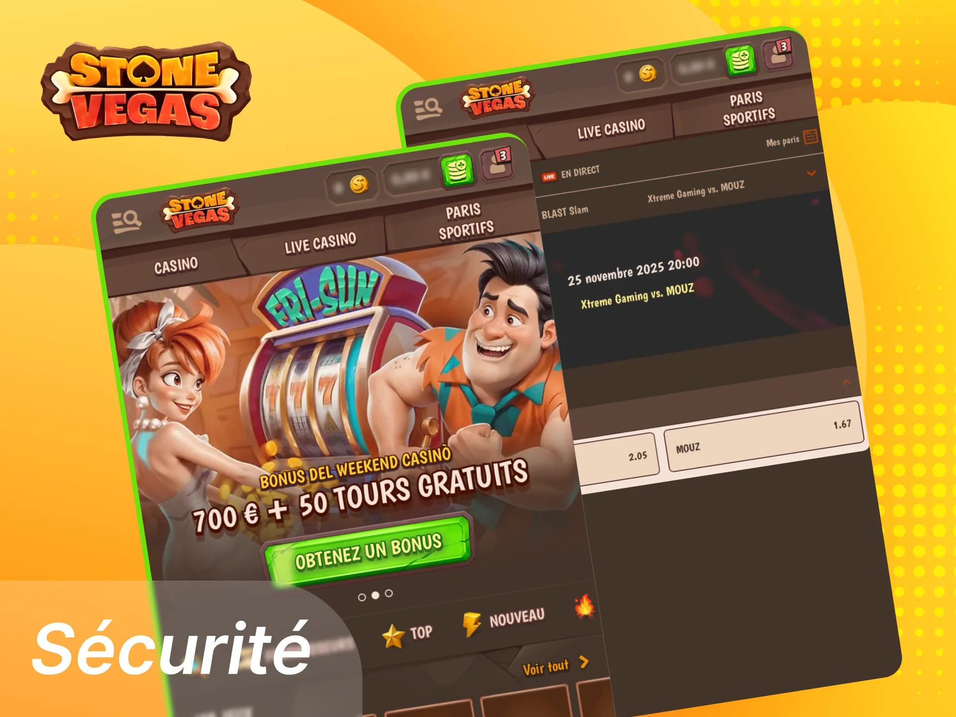 Les joueurs peuvent placer des paris en toute sécurité sur le casino en ligne Stonevegas.