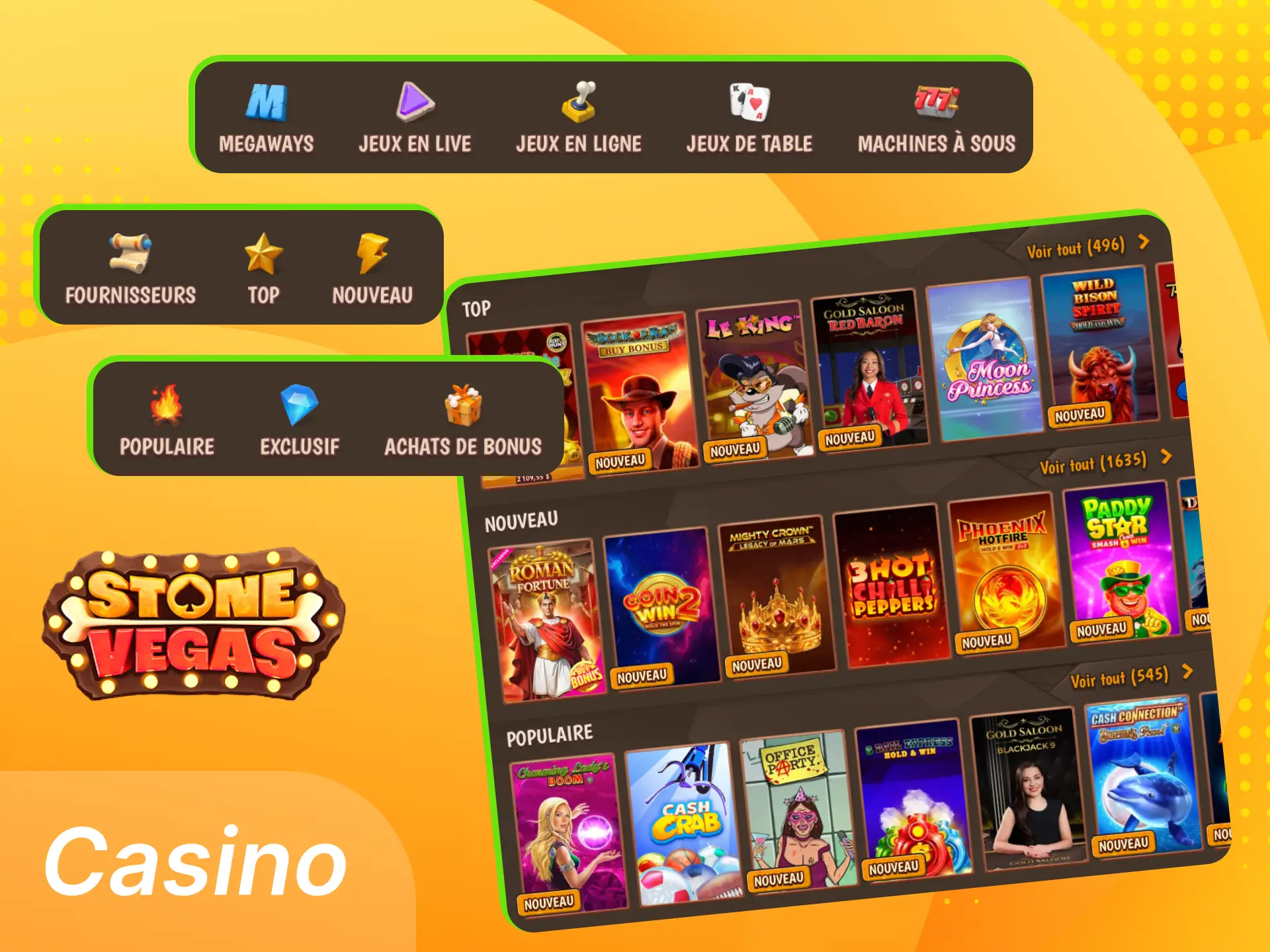 Quels types de jeux de casino sont disponibles sur le casino en ligne StoneVegas.