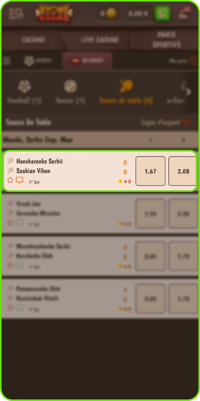 Choisissez votre pari parmi les options disponibles au casino en ligne StoneVegas.