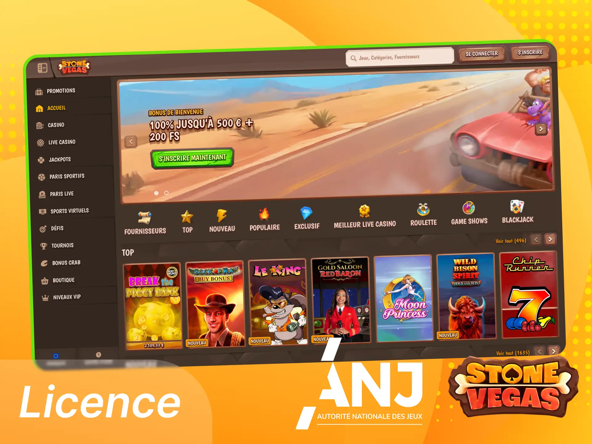 Quelle est la licence du casino en ligne StoneVegas.