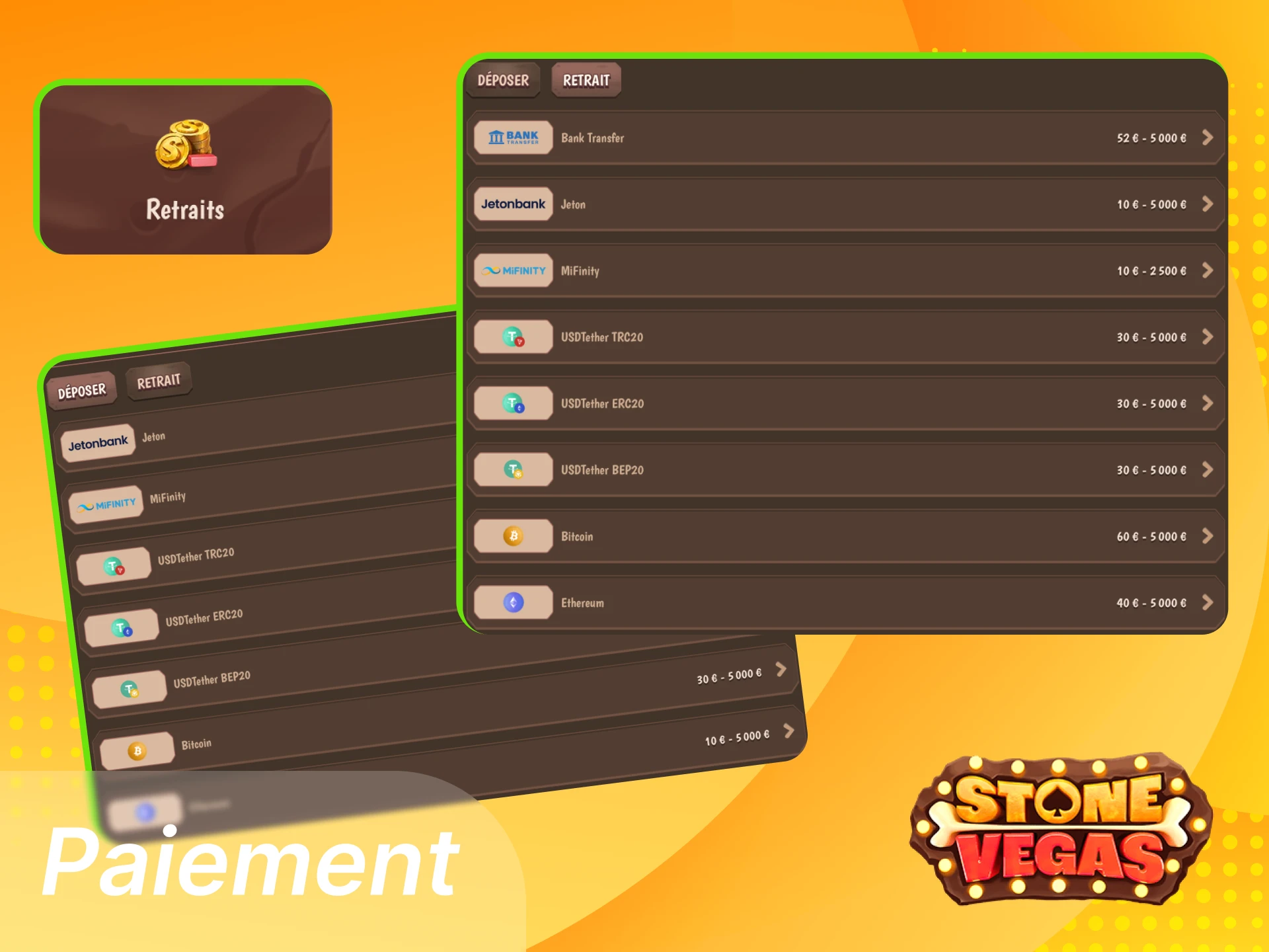 Quels sont les modes de paiement disponibles sur le casino en ligne StoneVegas.