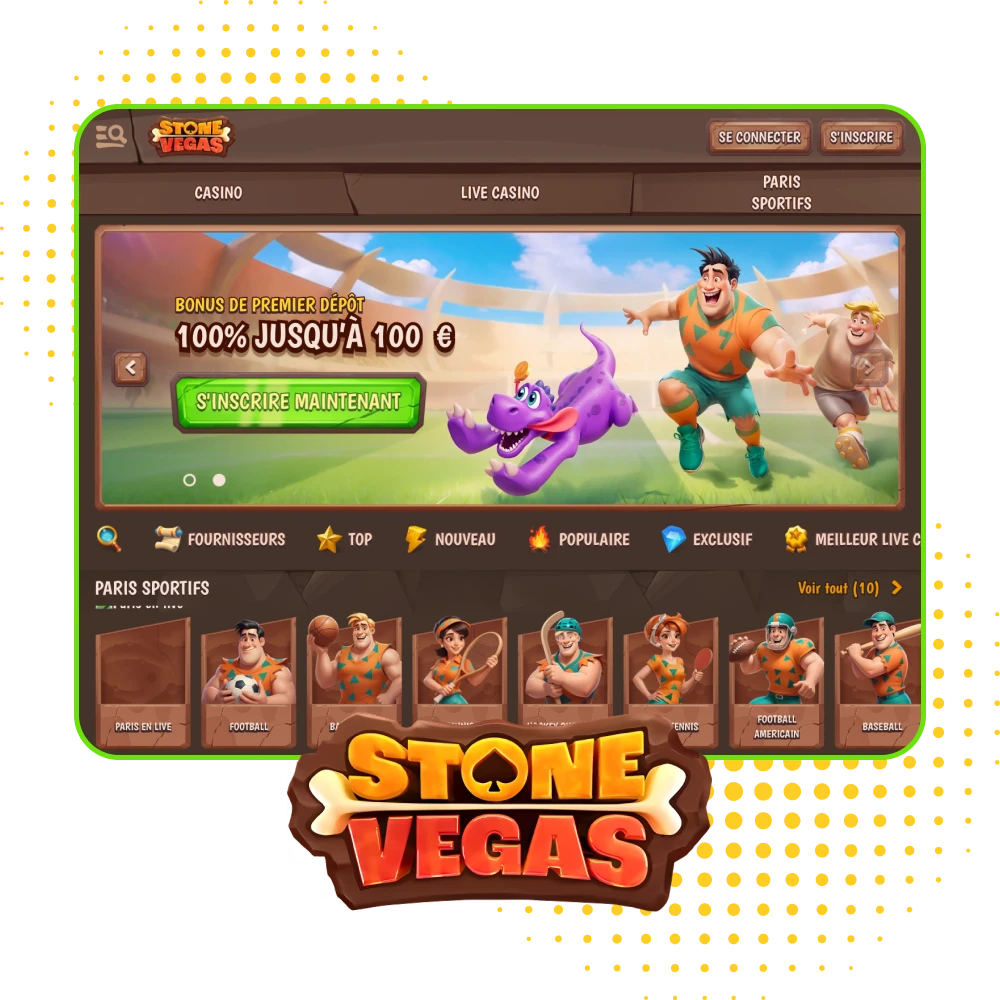 Choisissez le casino en ligne StoneVegas pour jouer aux jeux de casino populaires.