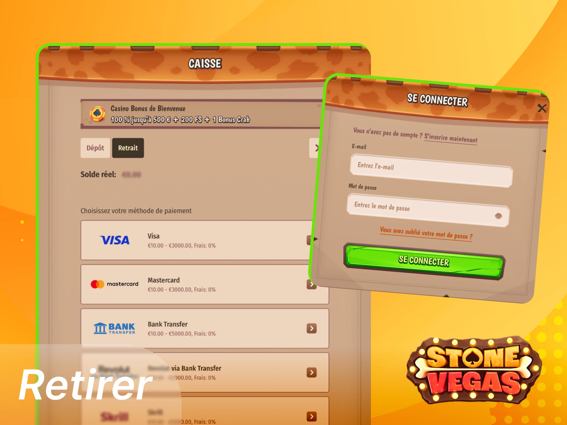 Retirez vos gains du casino en ligne StoneVegas.