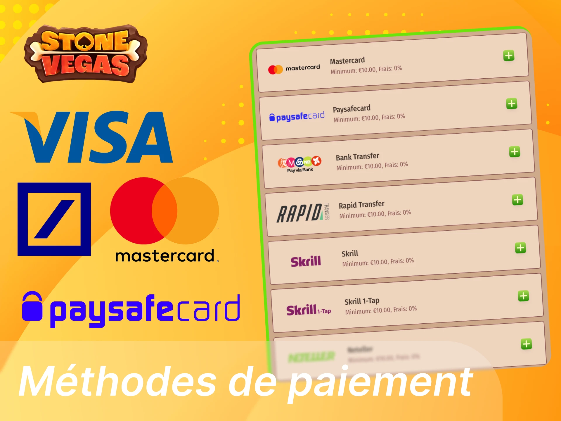 Découvrez les méthodes de paiement disponibles sur le casino en ligne Stonevegas.