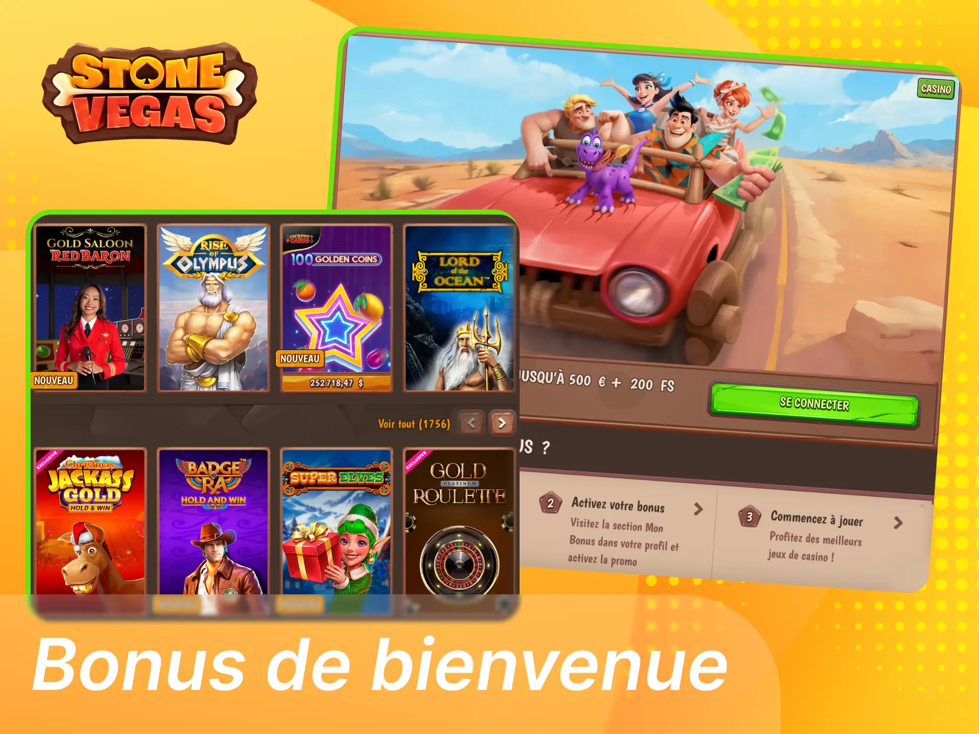 Réclamez votre bonus de bienvenue au casino en ligne Stonevegas.