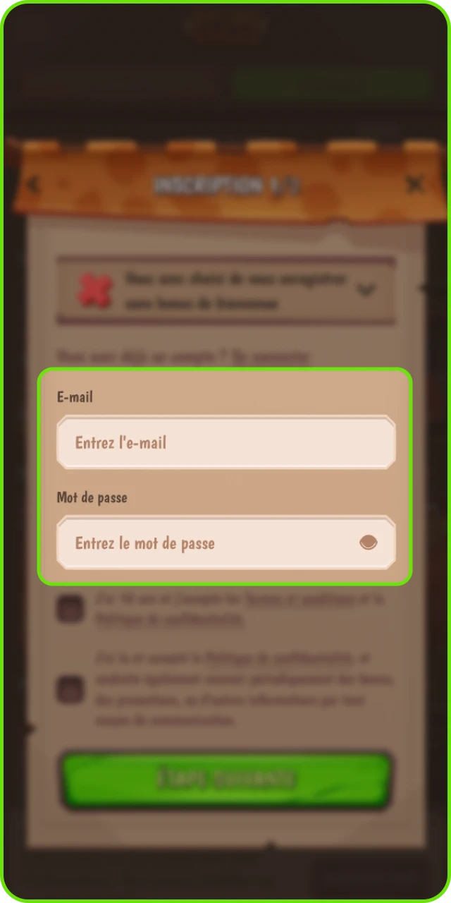 Démarrage de l’inscription et connexion Aviator Stonevegas.