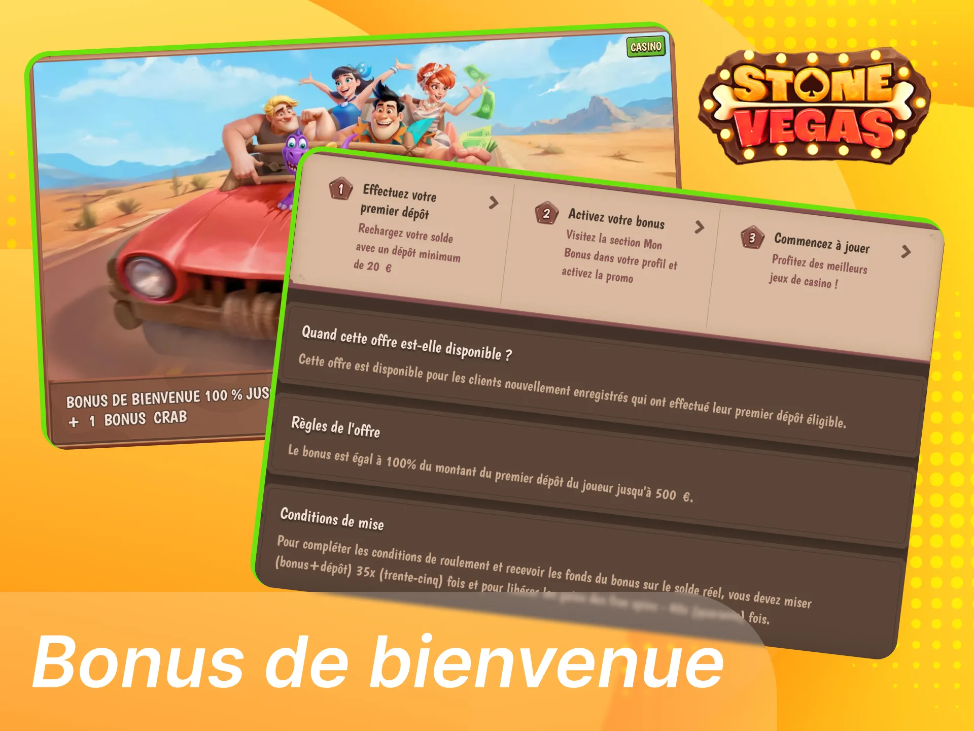 Comment obtenir un bonus de bienvenue au casino en ligne Stonevegas.