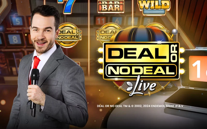 Jeu télévisé Deal or No Deal Live au casino en ligne Stonevegas avec des tours bonus à base de mallettes.