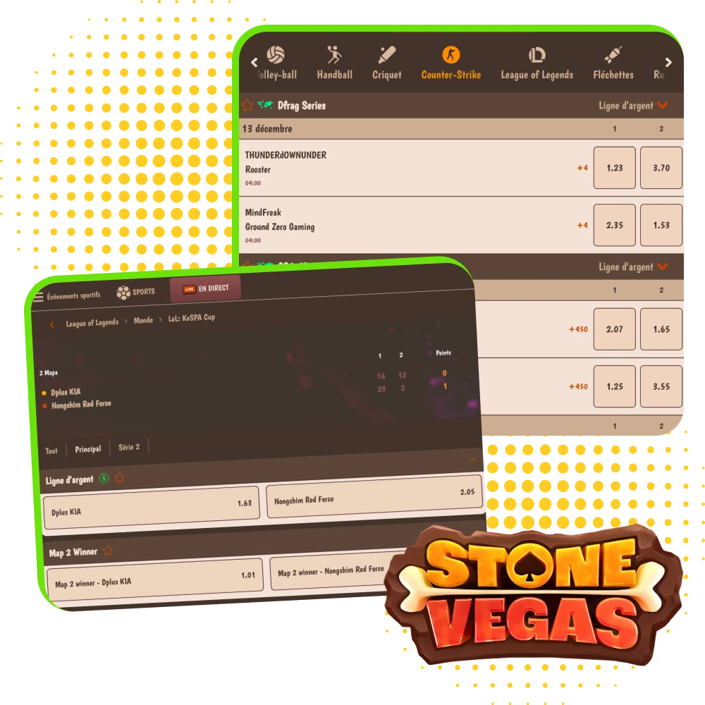 Découvrez quels jeux d'e-sport sont disponibles pour les paris au casino en ligne Stonevegas.