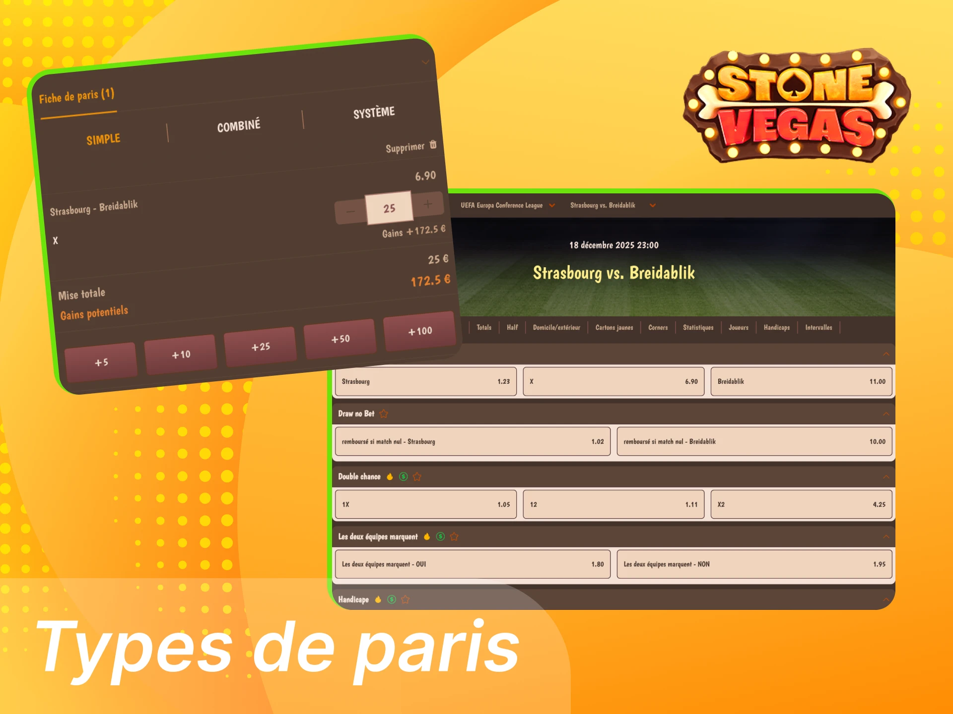 Découvrez les types de paris disponibles au casino en ligne StoneVegas.