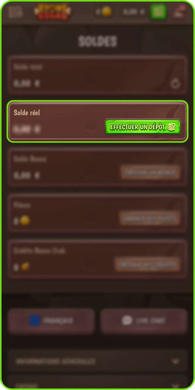 Définition des limites de dépôt, mise et session sur Stonevegas.