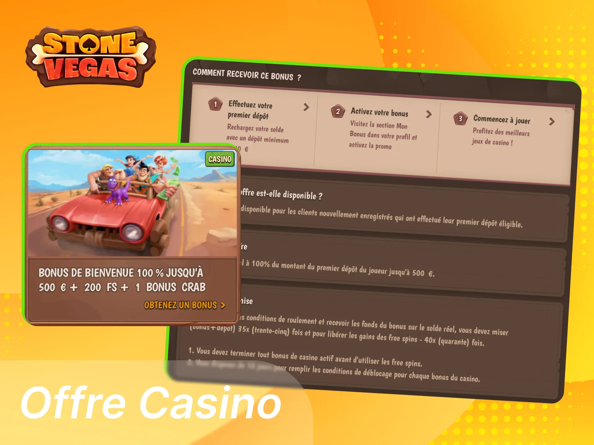 N'oubliez pas d'utiliser le bonus spécial du casino en ligne Stonevegas.